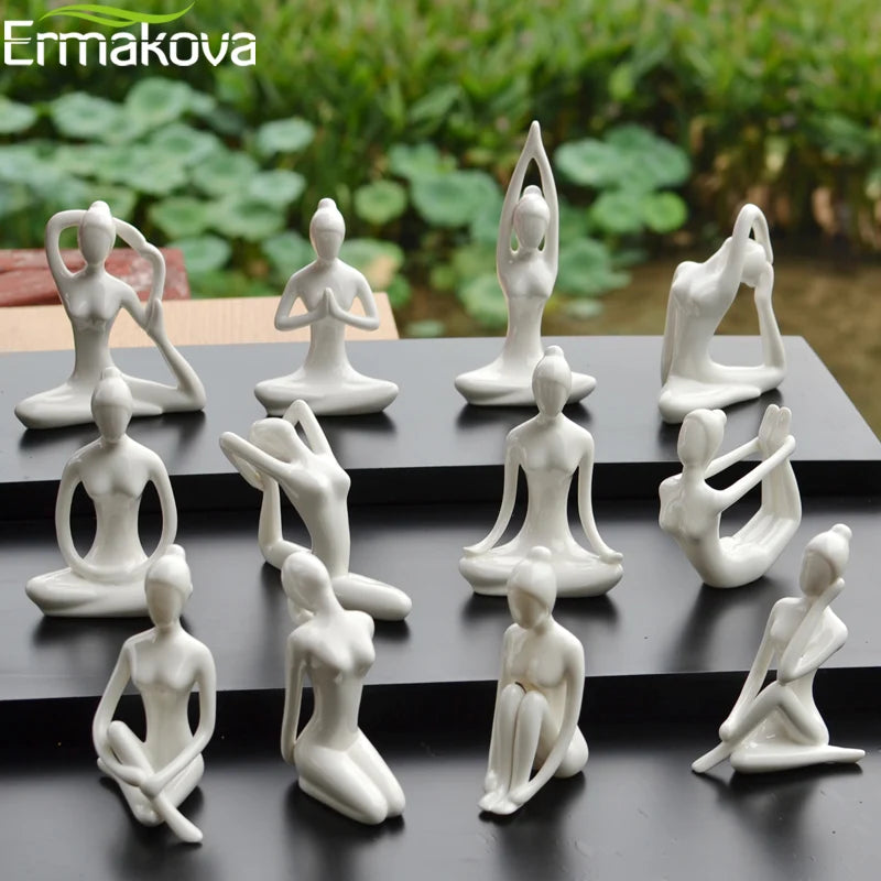 Escultura de Ioga de cerâmica PVC Premium